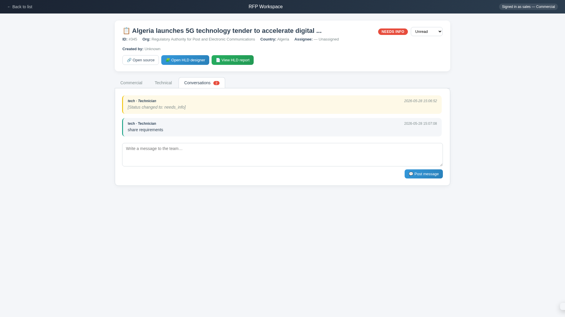 Unified RFP Workspace